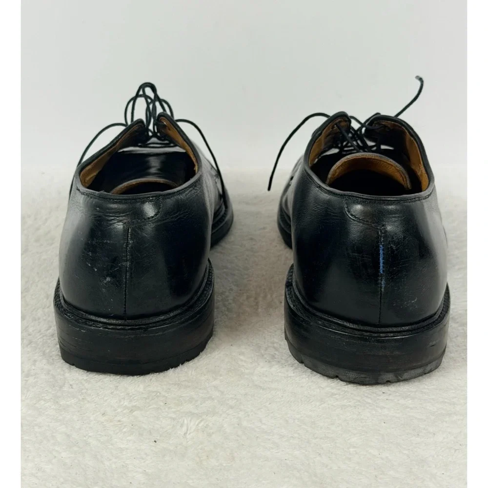 Nettleton Black Leather Plain Toe Derby Dress Shoes Men's 13 C Vintage USA